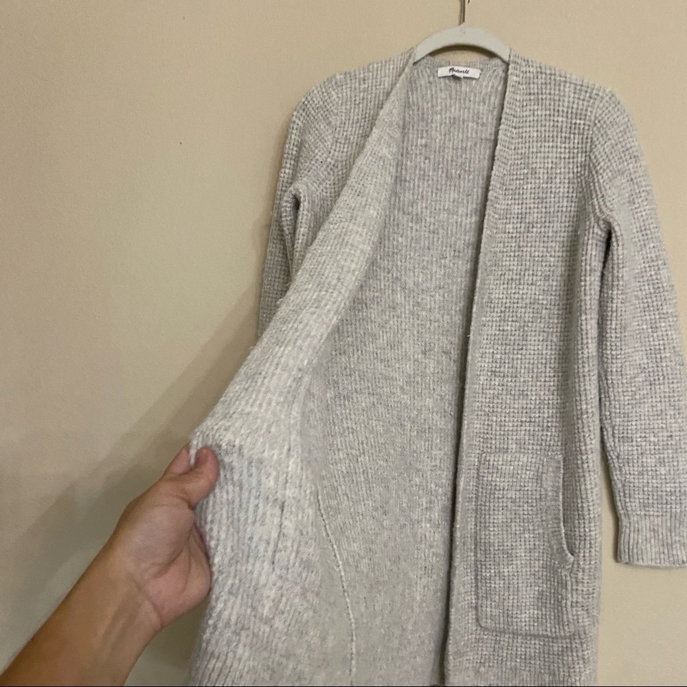 Madewell Gray Backstage Cardigan Sweater Merino Wool Alpaca Size XS Soft - Picture 9 of 14